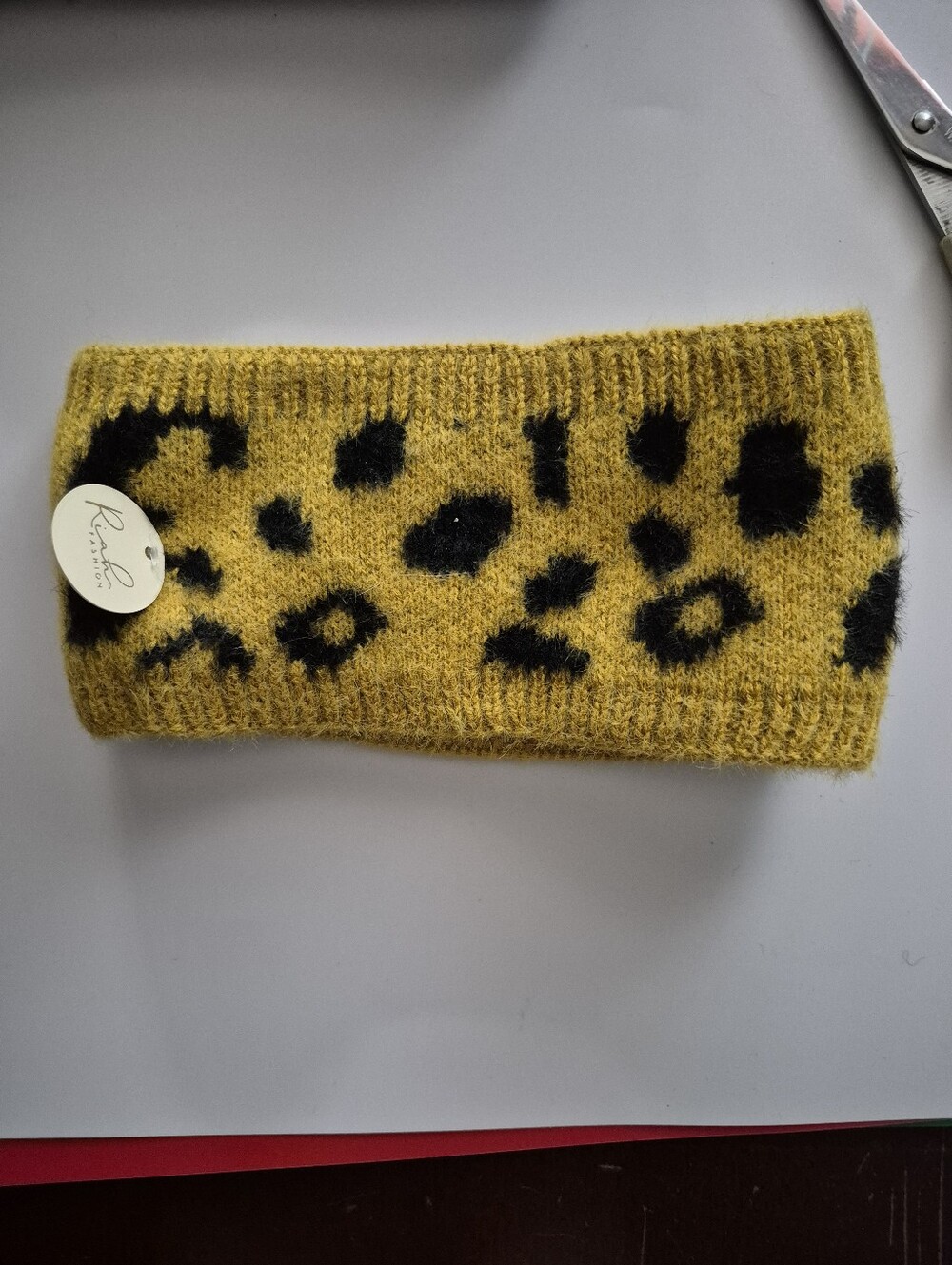 Mustard Yellow Leopard Knit Headband